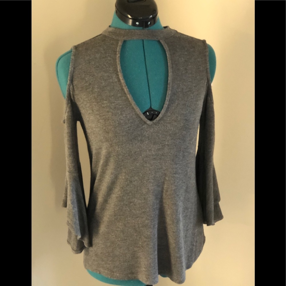 WILLIAM RAST open shoulder grey top